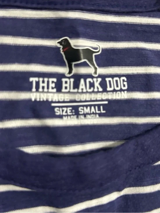 NWT Women’s The Black Dog Navy Blue And White Tunic Length Shirt Size Small - Picture 3 of 3